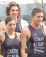 Saleta Castro e Jesús gomar, con Alberto Trillo ao fondo, na presentación da selección galega