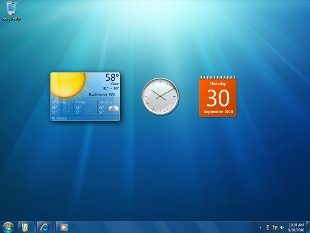 O novo escritorio de Windows 7