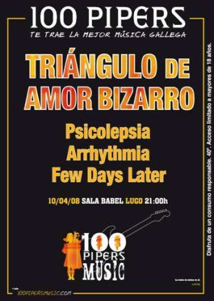 Cartaz do primeiro concerto, o xoves 10 de abril, en Lugo