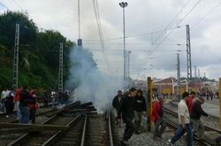 A estación de tren de Vigo estivo bloqueada boa parte da mañá