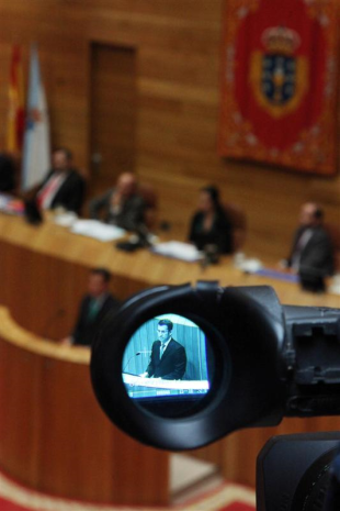 Estampas do debate de investidura de Núñez Feijoo esta semana no Parlamento
