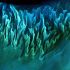 Algas mariñas e area baixo as augas das Bahamas / Foto: Observatorio Terrestre da NASA