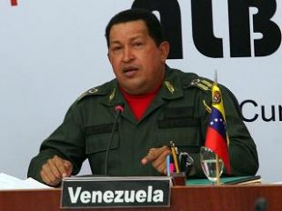 O presidente venezuelano Hugo Chávez na VII Cimeira da ALBA en Cumaná