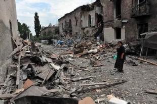 Cidade de Gori despois do bombardeo