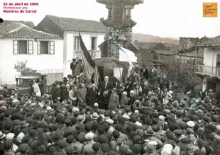 Na imaxe (un cartaz dunha homenaxe realizada pola RAG), o acto celebrado polos galeguistas en Carral en 1931, tomando a palabra Manuel Lugrís