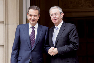 Rodríguez Zapatero e Touriño, logo dunha xuntanza na Moncloa