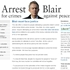 Un xornalista intenta 'arrestar' a Tony Blair no Parlamento Europeo