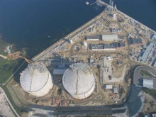 Imaxe aérea da planta de gas