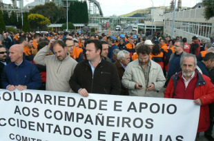 Os traballadores mantiveron concentracións en solidariedade coas vítimas do sinistro