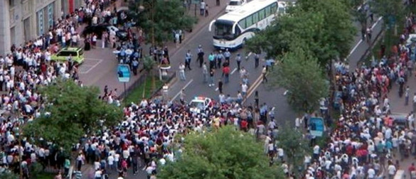 Unha imaxe das protestas / BBC