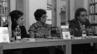 María do Cebreiro, Xiana Arias e Fernando Cabo, na presentación do libro (foto: Cristina Silva)