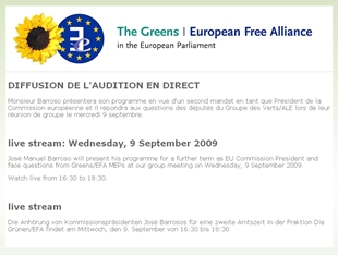 A xuntanza retransmítese a través da web dos Verdes/ALE