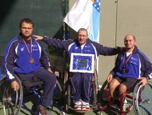 Unha fotografía da selección galega de tenis en cadeira de rodas