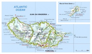 Mapa da Illa da Madeira