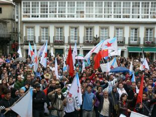Ao término da manifestación unitaria da esquerda soberanista do 25 de xullo, organizada por Causa Galiza