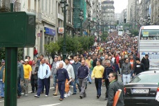 Os traballadores manifestáronse polas rúas de Vigo en varias xornadas