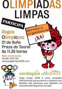 Cartaz anunciando as Olimpíadas Limpas en Compostela