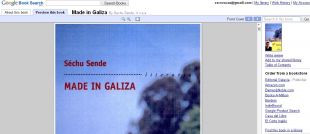 Dúas imaxes da presenza das obras de Galaxia en Google Books