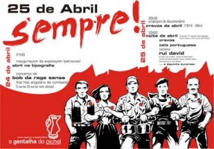 Cartel das xornadas sobre o 25 de abril no CS O Pichel de Compostela