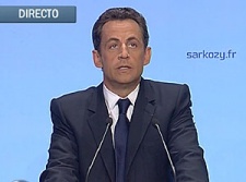 Sarkozy compareceu ante os medios pouco antes das nove da noite / Foto: TVE
