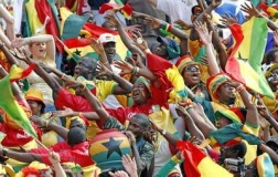 Os seareiros cameruneses no partido contra Exipto