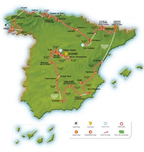 Mapa do percorrido da Vuelta