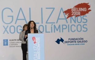 Ánxela Bugallo na carpa "Galiza nos Xogos Olímpicos"