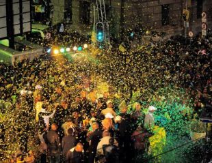 Unha imaxe da celebración dos partidarios do ANC