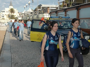 Aida Valiño (esquerda) foi primeira en Vigo