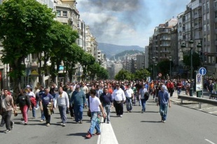Os manifestantes volveron colapsar o centro de Vigo