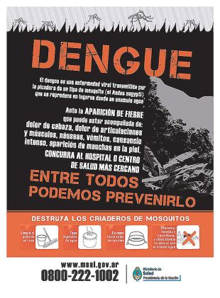 Campañas para a prevención do dengue na Arxentina (clique para ampliar)