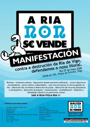 "A Ría non se Vende", manifestación o domingo 25 ás 12h en Vigo