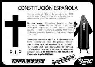 Cartaz da campaña das xuventudes de Esquerra contra a Constitución (clique para ampliar)