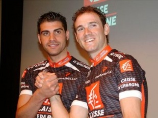 Pereiro con Valverde, o seu compañeiro de equipo e un dos favoritos para vitoria final no Tour (vai de 2º na xeral)